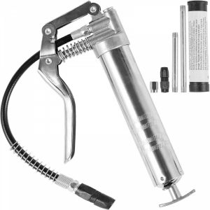 Fuel Transfer & Lubrication |   Pistol Grip Grease Gun, 3500 PSI, 4 OZ / 120 CC Capacity Heavy Duty Professional Grease Gun, with 11.65 Inch Flexible Hose 2 Black Flat Couplers, 1 Reinforced Nozzle, and 2 Rigid Metal Pipes Automotive Fuel Transfer & Lubrication