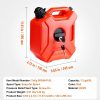 Fuel Transfer & Lubrication |   Water Can, 1.3 Gallon/5L, Water Tank with Spout and Lockable Bracket, Storage Water Container, Auto-Off Function & Adjustable Flow Rate, Compatible with Most Cars Motorcycle SUV ATV UTV, Red Automotive Fuel Transfer & Lubrication