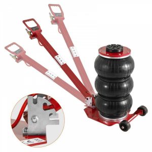 Lifts & Hoists & Jacks |   Air Jack, 3 Ton/6600 lbs Triple Bag Air Jack, Airbag Jack with Six Steel Pipes, Lift up to 17.7″, 3-5 s Fast Lifting Pneumatic Jack, with Adjustable Long Handle for Cars, Garages, Repair (Red) Red Automotive Lifts & Hoists & Jacks