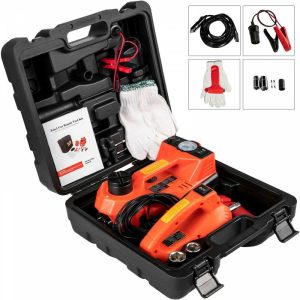 Lifts & Hoists & Jacks |   Electric Jack 5T Electric Car Jack 12V DC 11023lb Scissor Jack with Electric Impact Wrench LED Flashlight All in One for Vehicle Repairing and Tire Replacing Portable Tool Case Automotive Lifts & Hoists & Jacks