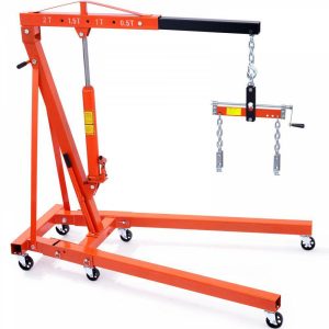 Lifts & Hoists & Jacks |   Hydraulic Engine Hoist with Lever, 2 Ton/4400 LBS Heavy-duty Cherry Picker Shop Crane, Foldable Engine Crane and Engine Hoist leveler for Auto Repair, Motors, Weights Lifting, Loading Automotive Lifts & Hoists & Jacks