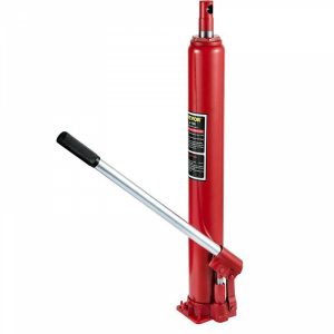 Lifts & Hoists & Jacks |   Hydraulic Long Ram Jack, 4 Tons/8818 lbs Capacity, with Single Piston Pump and Flat Base, Manual Cherry Picker w/Handle, for Garage/Shop Cranes, Engine Lift Hoist, Red Automotive Lifts & Hoists & Jacks