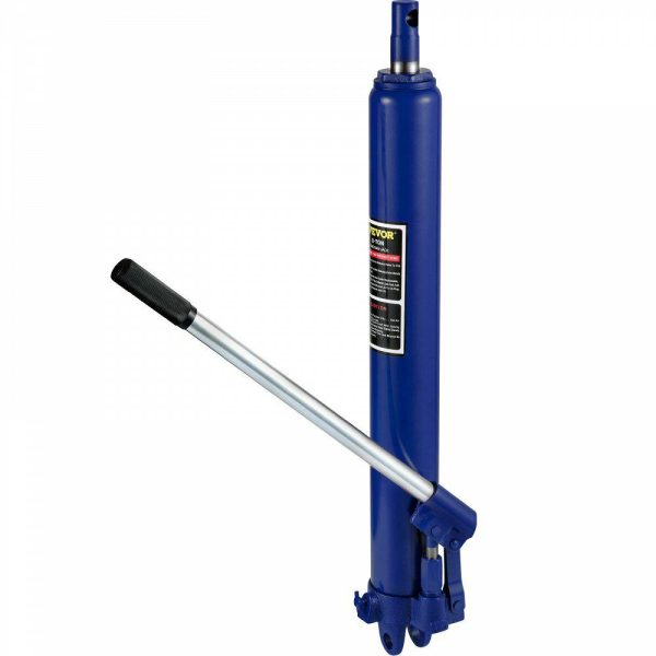 Lifts & Hoists & Jacks |   Hydraulic Long Ram Jack, 8 Tons/17363 lbs Capacity, with Single Piston Pump and Clevis Base, Manual Cherry Picker w/Handle, for Garage/Shop Cranes, Engine Lift Hoist, Blue Blue Automotive Blue