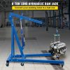 Lifts & Hoists & Jacks |   Hydraulic Long Ram Jack, 8 Tons/17363 lbs Capacity, with Single Piston Pump and Clevis Base, Manual Cherry Picker w/Handle, for Garage/Shop Cranes, Engine Lift Hoist, Blue Blue Automotive Blue