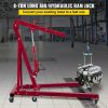 Lifts & Hoists & Jacks |   Hydraulic/Pneumatic Long Ram Jack, 8 Tons/17363 lbs Capacity, with Single Piston Pump and Clevis Base, Manual Cherry Picker w/Handle, for Garage/Shop Cranes, Engine Lift Hoist, Red Automotive Lifts & Hoists & Jacks