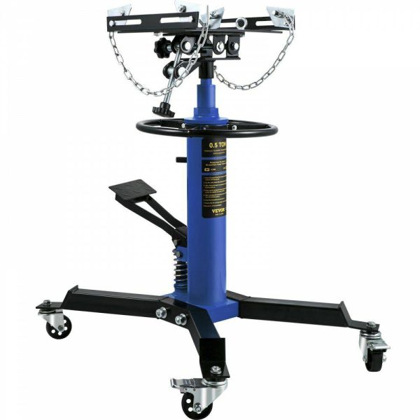 Lifts & Hoists & Jacks |   Transmission Jack, 33″-67″ High Lift, 1100 lbs Hydraulic Telescoping Transmission Jack, 2-Stage Floor Jack Stand 1/2 Ton Capacity with Foot Pedal, 360° Swivel Wheel, Garage/Shop Lift Hoist Automotive Lifts & Hoists & Jacks