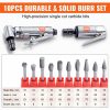 Repair Tools |   Air Die Grinder Kit, Right Angle Grinder w/ Die Grinder Combo & 10PCS Single Cut Carbide Burr Set, Lightweight, Ball Bearing Construction for Grinding, Deburring, Cutting, Polishing Automotive Repair Tools