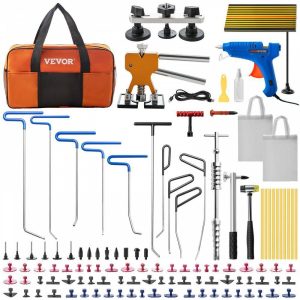 Repair Tools |   Paintless Dent Removal Rods, 89 PCS Paintless Dent Repair Tools, Golden Lifter Puller Car Dent Repair Kit, Glue Puller Tabs Dent Puller Kit for Auto Dent Removal, Minor Dents, Door Dings Automotive Repair Tools