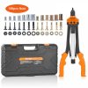 Repair Tools |   Rivet Nut Tool, 16 inch Rivnut Tool Kit with 13PCS Metric and SAE Mandrels, 186PCS Rivet Nuts, Semi-auto Retraction, M3, M4, M5, M6, M8, M10, M12, 1/4-20, 5/16-18, 3/8-16, 1/2-13, 8-32, 10-24 Automotive Repair Tools