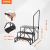 Rv Parts & Accessories |   RV Steps, 3-Step RV Stairs, 440 LBS Load Capacity, Thickened Carbon Steel, With Handrail, Non-Slip Steps for Safe Entry and Exit, Suit for RV, Trailer, Camper Steps Rv Parts & Accessories