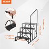 Rv Parts & Accessories |   RV Steps, 4-Step RV Stairs, 440 LBS Load Capacity, Thickened Carbon Steel, With Handrail, Non-Slip Steps for Safe Entry and Exit, Suit for RV, Trailer, Camper Steps Automotive Rv Parts & Accessories