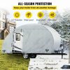 Rv Parts & Accessories |   Teardrop Trailer Cover, Fit for 16′ – 18′ Trailers, Upgraded Non-Woven 4 Layers Camper Cover, UV-proof Waterproof Travel Trailer Cover w/ 2 Wind-proof Straps, 1 Storage Bag and 1 Back Gate Automotive Rv Parts & Accessories