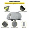 Rv Parts & Accessories |   Teardrop Trailer Cover, Fit for 16′ – 18′ Trailers, Upgraded Non-Woven 4 Layers Camper Cover, UV-proof Waterproof Travel Trailer Cover w/ 2 Wind-proof Straps, 1 Storage Bag and 1 Back Gate Automotive Rv Parts & Accessories