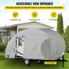 Rv Parts & Accessories |   Teardrop Trailer Cover, Fit for 16′ – 18′ Trailers, Upgraded Non-Woven 4 Layers Camper Cover, UV-proof Waterproof Travel Trailer Cover w/ 2 Wind-proof Straps, 1 Storage Bag and 1 Back Gate Automotive Rv Parts & Accessories