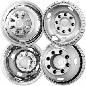 Tire & Wheel Tools |   16-inch Wheel Simulators, 304 Stainless Steel Wheel Simulator Kit with Mirror Polished Finish, 2 Front and 2 Rear Wheel Covers Fit for Ford F350 (1974-1998), 4 pcs Automotive Tire & Wheel Tools