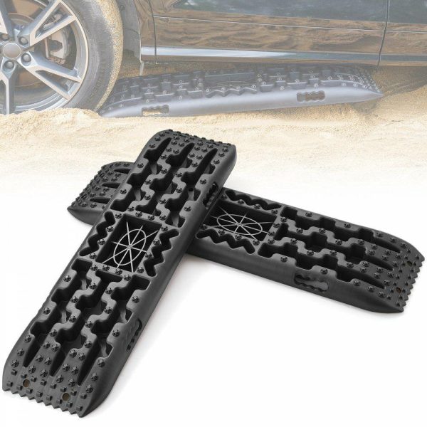 Towing System |   2PCS Traction Boards with PP for Mud Snow Sand Storage Bag Long Black Automotive Towing System