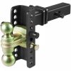 Towing System |   Adjustable Trailer Hitch, 6-Inch Drop & 4.5-Inch Rise Hitch Ball Mount with 2-Inch Receiver, Solid Tube, 14,000 lbs GTW, 2-Inch and 2-5/16-Inch 45# Steel Tow Balls with Key Lock for Truck Towing Automotive Towing System