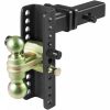 Towing System |   Adjustable Trailer Hitch, 8-Inch Drop & 6.5-Inch Rise Hitch Ball Mount with 2-Inch Receiver, Solid Tube, 14,000 lbs GTW, 2-Inch and 2-5/16-Inch 45# Steel Tow Balls with Key Lock for Truck Towing Automotive Towing System