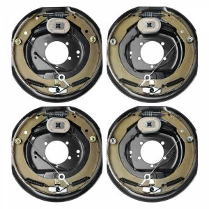 Towing System |   Electric Trailer Brake Assembly, 12″ x 2″, 2 Pairs Self-Adjusting Electric Brakes Kit for 7000 lbs Axle, 5-Hole Mounting, Backing Plates for Braking System Part Replacement (2 Right + 2 Left) Automotive Towing System