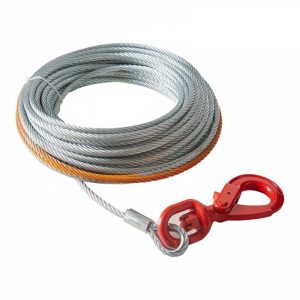 Towing System |   Galvanized Steel Winch Cable, 3/8 Inch x 50 Feet 15,200 lbs Breaking Strength, Wire Winch Rope with Swivel Hook, Towing Cable Heavy Duty, Universal Fit for SUV, Large Off-Road Vehicle, Truck Automotive Towing System