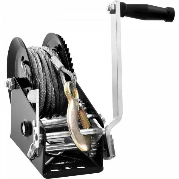 Towing System |   Hand Winch, 3500 lbs Pulling Capacity, Boat Trailer Winch Heavy Duty Rope Crank with 33 ft Steel Wire Cable and Two-Way Ratchet, Manual Operated Hand Crank Winch for Trailer, Boat or ATV Towing Automotive Towing System