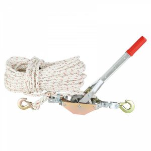 Towing System |   Rope Puller, 3/4 Ton (1,653 lbs) Pulling Capacity, with 100′ of 0.6″ dia. Rope, 2 Hook, Come Along Winch, Heavy Duty Ratchet Power Puller Tool for Moving Boats, Securing Items, Transporting Logs Automotive Towing System