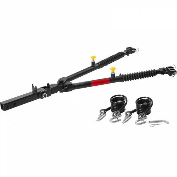 Towing System |   Tow Bar, 7500 lbs Towing Capacity with Ropes, Powder-Coating Alloy Steel Bumper-Mounted Universal Towing Bar with Max 52 inches Telescopic Rod, Fits 2-inch Connector, for RV Car Trailer Truck Automotive Towing System