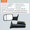 Towing System |   Towing Mirrors, Left & Right Pair Set for 2009-2023 Dodge Ram 1500 2500 3500, Power Heated with Signal Light & Puddle Light, Plane & Convex Glass, Manual Controlling Flipping Folding, Black Automotive Towing System