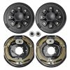 Towing System |   Trailer Hub Drum Kits 8 on 6.5″ B.C. with 12″ x 2″ Electric Brakes, Self-Adjusting Trailer Brake Assembly for 7000 lbs Axle, 5-Hole Mounting, Backing Plates for Brake System Part Replacement Automotive Towing System