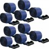 Towing System |   Truck Straps 4″ x30′ Winch Straps with a Flat Hook Flatbed Tie Downs 15400lbs Load Capacity Flatbed Strap Cargo Control for Flatbeds, Trucks, Trailers, Farms, Rescues, Tree Saver, Blue(10 Pack) Blue Automotive Blue