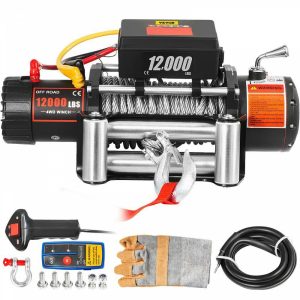 Towing System |   Truck Winch 12000lbs Electric Winch 85ft/26m Steel Cable 12V Power Winch Jeep Winch with Wireless Remote Control and Powerful Motor for UTV ATV & Jeep Truck and Wrangler in Car Lift Automotive Towing System