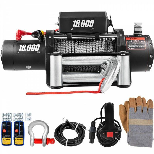 Towing System |   Truck Winch 18000lbs Electric Winch Cable Steel 12V Power Winch with Wireless Remote Control and Powerful Motor for UTV ATV Automotive Towing System