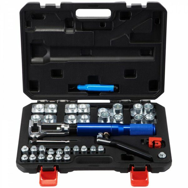 Transmission & Drive Train |   Hydraulic Flaring Tool Kit, 45° Double Flaring Tool, Brake Repair Brake Flaring Tools for 3/16″-1/2″, Brake Flare Tool with Tube Cutter and Deburrer, 32 PCS Tube Flaring Tools for Copper Lines Automotive Transmission & Drive Train