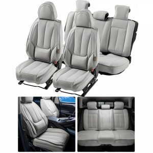 Automotive Accessories |   Seat Covers, Universal Car Seat Covers Full Set Seats, Front and Rear Seat, 13pcs Faux Leather Seat Cover, Full Enclosed Design, Detachable Headrest and Airbag Compatible, for Most Car SUV Truck Gray Automotive Automotive Accessories