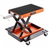 Lifts & Hoists & Jacks |   Motorcycle Lift, 1100 LBS Motorcycle Lift ATV Scissor Lift Jack with Dolly & Hand Crank, Center Hoist Crank Stand with Wide Deck & Tool Tray for Street Bikes, Cruiser Bikes, Touring Motorcycles Automotive Lifts & Hoists & Jacks