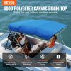 Boat Parts & Accessories |   4 Bow Bimini Top Boat Cover, 900D Polyester Canopy with 1″ Aluminum Alloy Frame, Waterproof and Sun Shade, Includes Storage Boot, 4 Straps, 2 Support Poles, 8’L x 54″H x 91″-96″W, Pacific Blue Automotive Boat Parts & Accessories