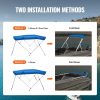 Boat Parts & Accessories |   4 Bow Bimini Top Boat Cover, 900D Polyester Canopy with 1″ Aluminum Alloy Frame, Waterproof and Sun Shade, Includes Storage Boot, 4 Straps, 2 Support Poles, 8’L x 54″H x 91″-96″W, Pacific Blue Automotive Boat Parts & Accessories