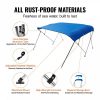 Boat Parts & Accessories |   4 Bow Bimini Top Boat Cover, 900D Polyester Canopy with 1″ Aluminum Alloy Frame, Waterproof and Sun Shade, Includes Storage Boot, 4 Straps, 2 Support Poles, 8’L x 54″H x 91″-96″W, Pacific Blue Automotive Boat Parts & Accessories