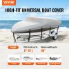 Boat Parts & Accessories |   Boat Cover, 17′-19′ Trailerable Waterproof Boat Cover, 600D Marine Grade PU Oxford, with Motor Cover and Buckle Straps, for V-Hull, Tri-Hull, Runabout, Bass Boat, Fish Ski Boat, Grey Automotive Boat Parts & Accessories