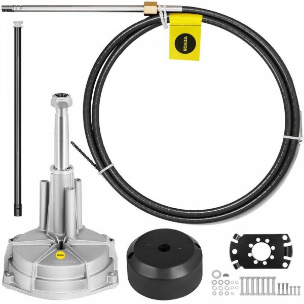 Boat Parts & Accessories |   Outboard Steering Kit 15′ Outboard Rotary Steering Kit 15 Feet for Boats Steering System Automotive Boat Parts & Accessories