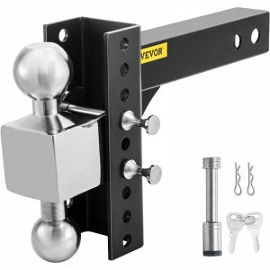 Towing System |   Adjustable Trailer Hitch, 6″ Rise & Drop Hitch Ball Mount 2.5″ Receiver  22,000 LBS Rating, 2 and 2-5/16 Inch Stainless Steel Balls w/ Key Lock, for Automotive Trucks Trailers Towing Automotive Towing System