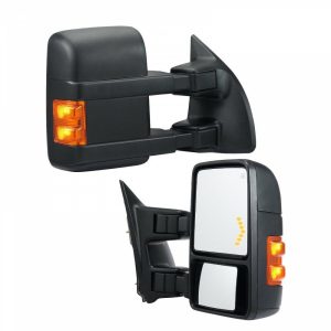 Towing System |   Towing Mirrors, Left & Right Pair Set for 2008-2016 Ford F250 F350 F450 F550, Power Heated with Signal Light, Plane & Convex Glass, Manual Controlling Telescoping Folding, Heating Defrost, Black Automotive Towing System